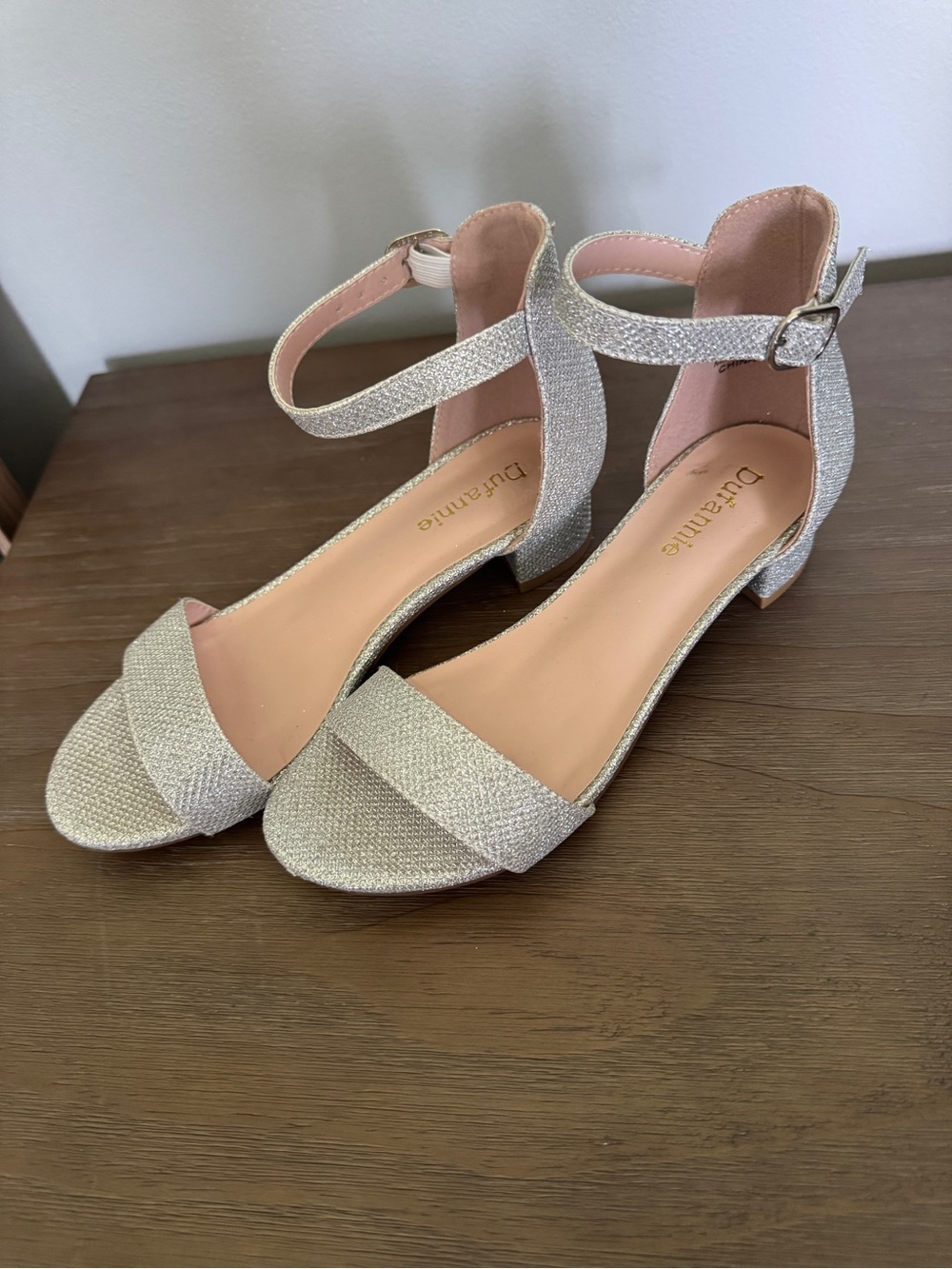 Dazzling Silver Ankle-Strap Dress Sandals for Kids